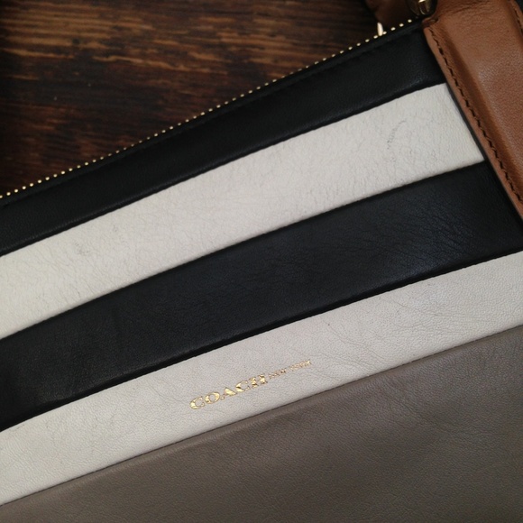 Coach Bleecker Mini Striped Borough Bag w/ Chain - Picture 6 of 8